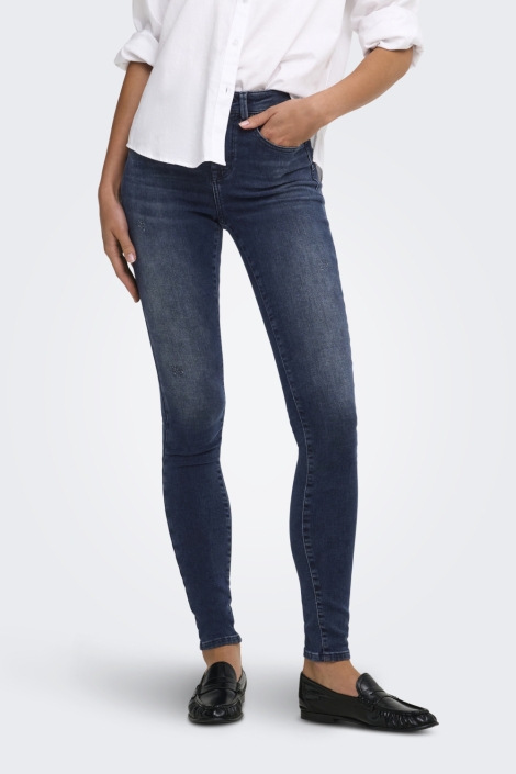 Only blauwe dames jeans | Model vooraanzicht