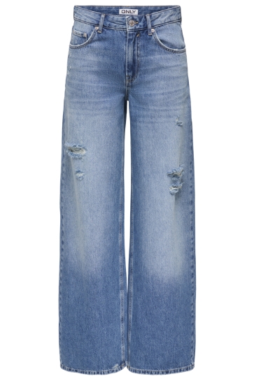 Only Jeans ONLRIO MW WIDE DESTROY DNM DOT322 15387290 Medium Blue Denim