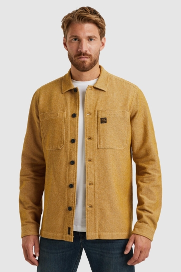 PME legend long sleeve shirt yd 2 tone flanne Camel