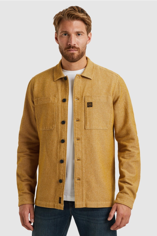 PME legend camel heren overhemd | Model vooraanzicht