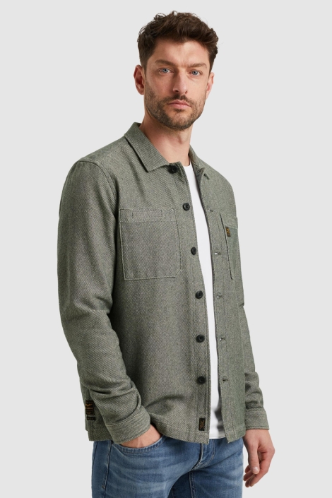 PME legend groene heren overhemd | Model zijaanzicht