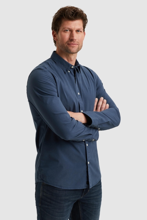 PME legend blauwe heren overhemd | Model zijaanzicht