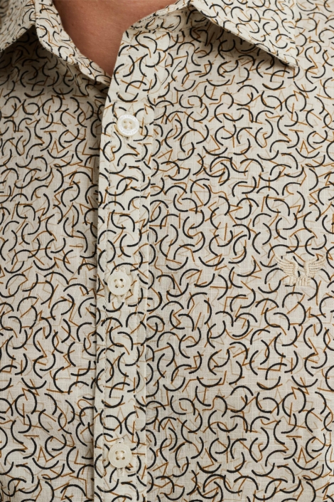 PME legend beige heren overhemd | Close up
