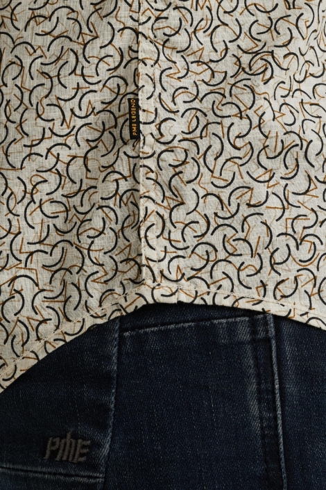 PME legend beige heren overhemd | Close up