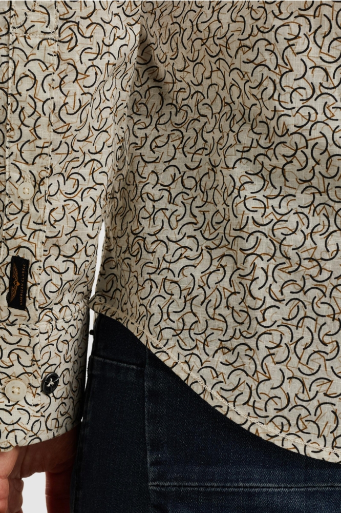 PME legend beige heren overhemd | Close up