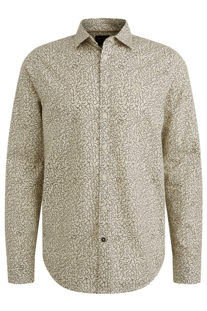 PME legend beige heren overhemd | Vooraanzicht