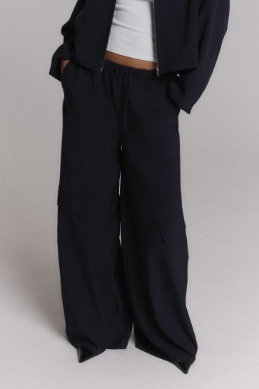 Refined Department Broek MILA WOVEN NAVY PANTS WITH PLE R2609159011 201 NAVY