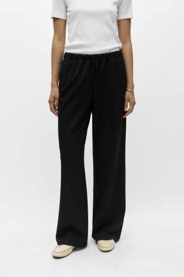 Object Broek OBJLISA MW TIE WIDE PANT NOOS 23050894 Black