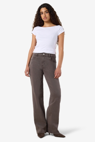 Noisy may Jeans NMYOLANDA MW STRAIGHT JEANS COLORED 27036618 Chocolate Brown