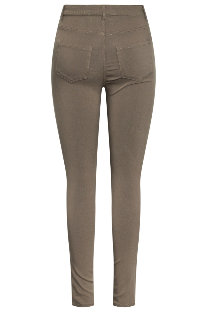 Pieces taupe dames broek | Achteraanzicht