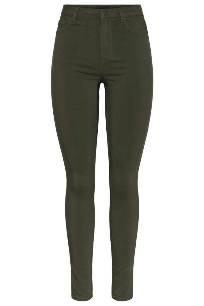 Pieces groene dames broek | Vooraanzicht