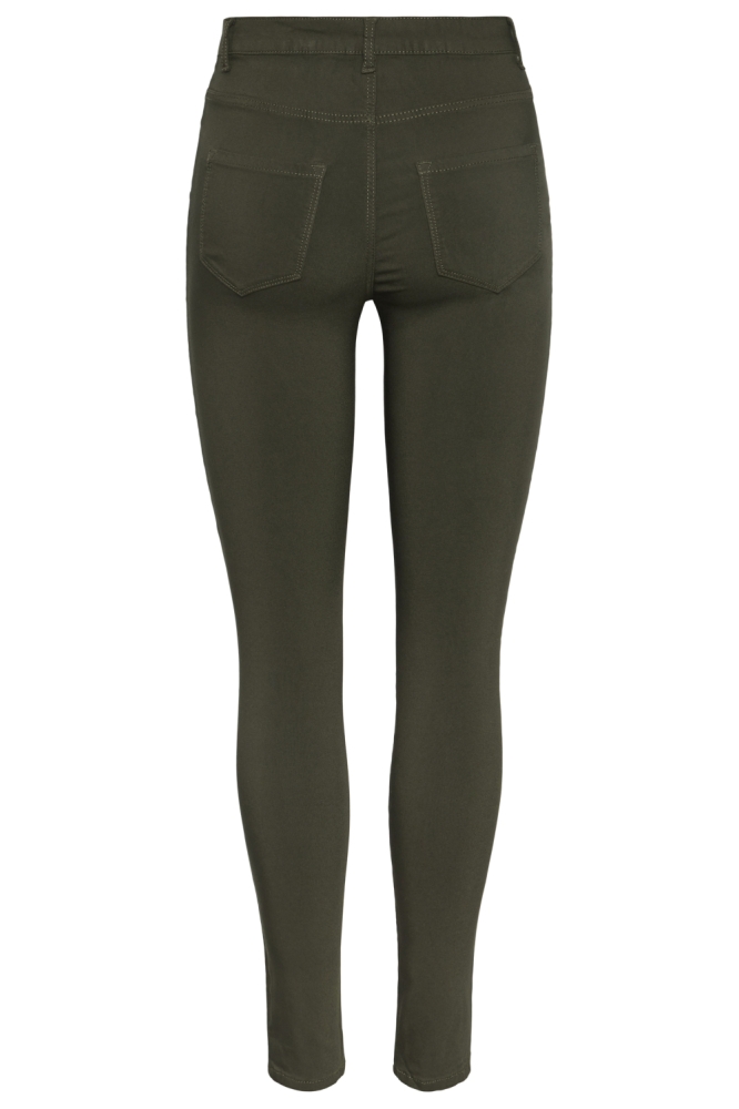 Pieces groene dames broek | Achteraanzicht