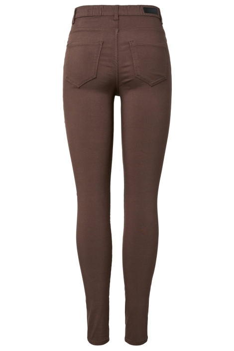 Pieces bruine dames broek | Achteraanzicht