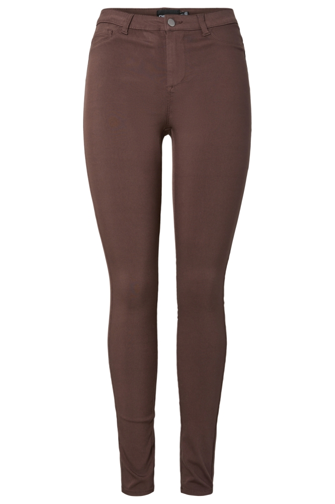 Pieces bruine dames broek | Vooraanzicht