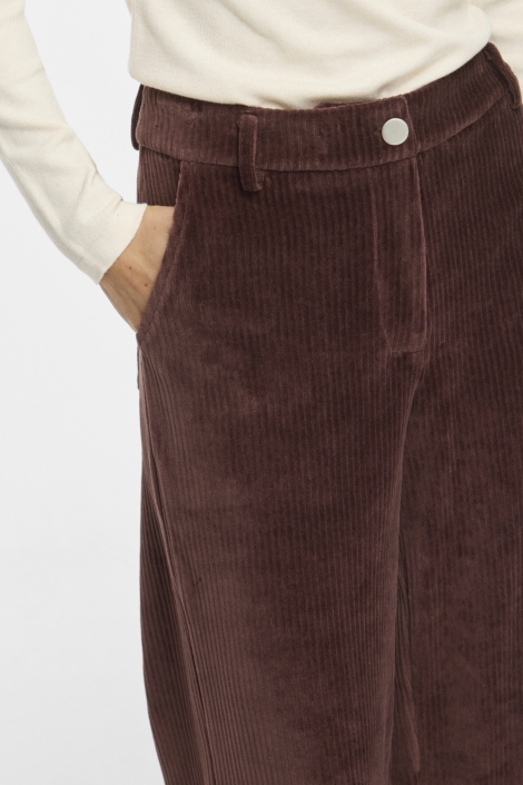 Vila bruine dames broek | Close up