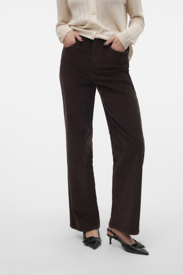 Vero Moda Broek VMTESSA HR WIDE CORDUROY PANTS GA N 10315350 Chocolate Torte