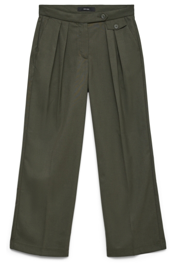Vero Moda Broek VMTHAO MW WAIST DETAIL WIDE PANT 10351869 FOREST NIGHT