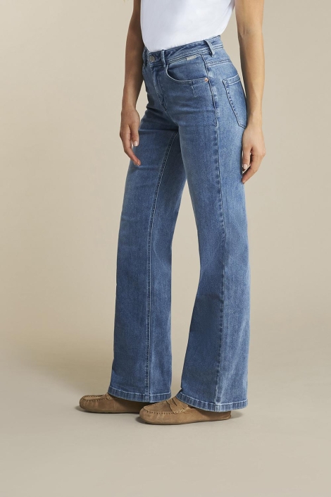 Red Button blauwe dames jeans | Model zijaanzicht