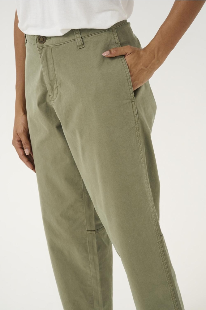 Culture groene dames broek | Close up