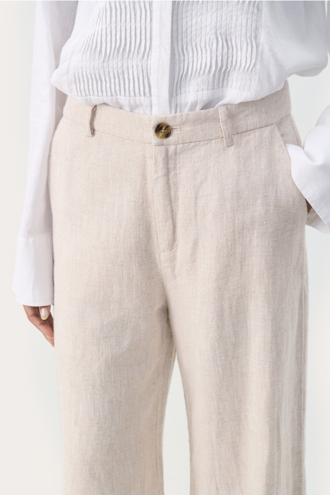Part Two beige dames broek | Close up