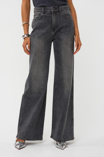 EsQualo Jeans TROUSERS JEANS WIDE LEG W25 12709 040 Grey