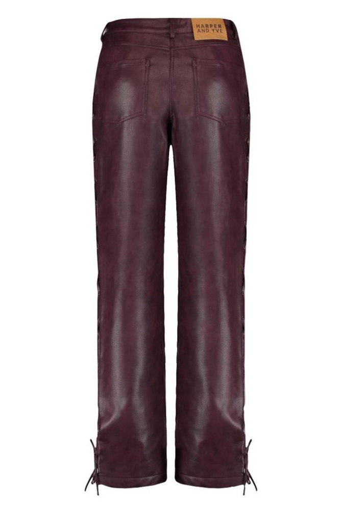Harper & Yve bordeaux dames broek | Achteraanzicht