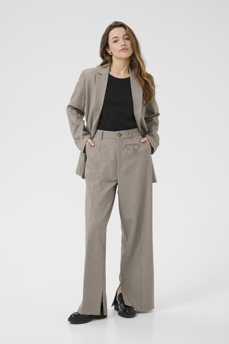 Kaffe camel dames broek | Model