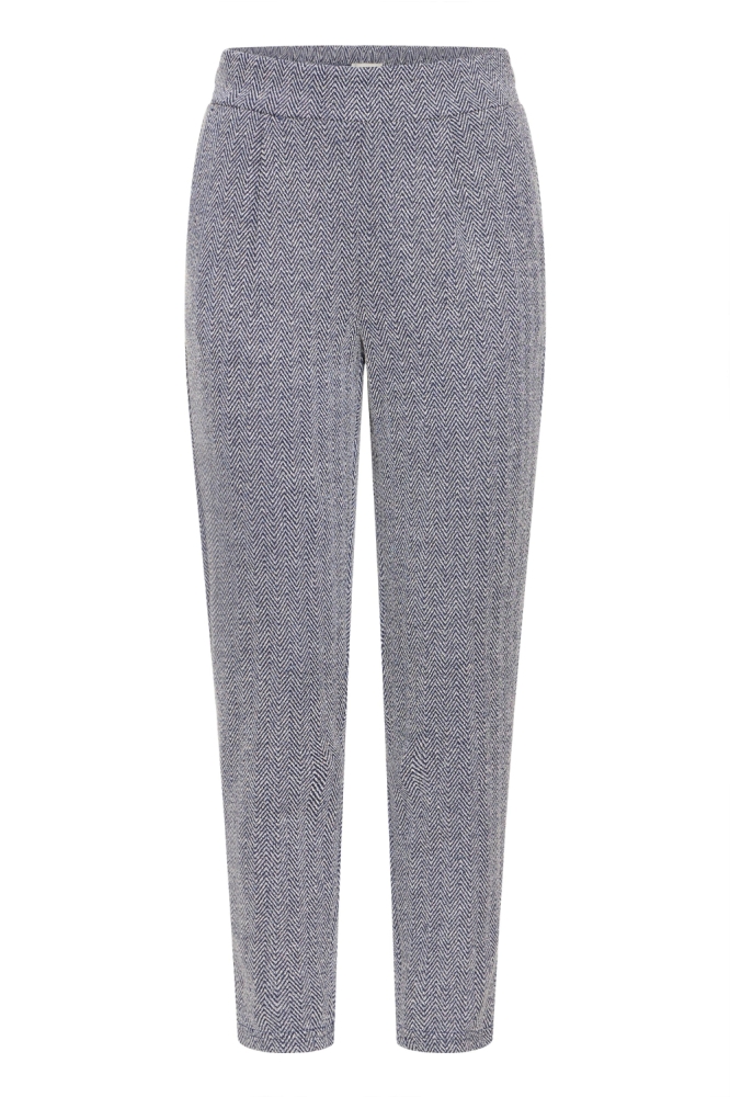 Ichi blauwe dames broek | Vooraanzicht