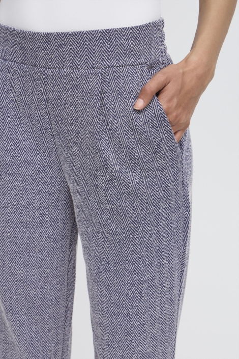 Ichi blauwe dames broek | Close up
