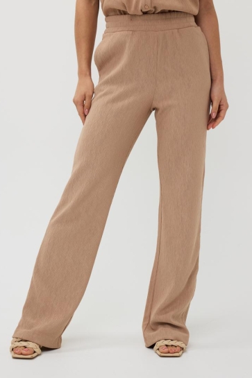 EsQualo TROUSERS FANCY CRINKLE SP25 30017 183 Dark Sand