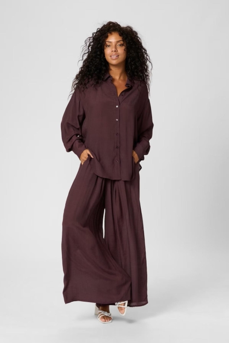 Kaffe bordeaux dames broek | Model vooraanzicht