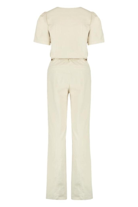 Harper & Yve ecru dames jumpsuit | Achteraanzicht