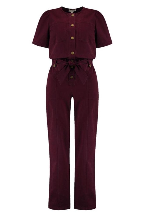 Harper & Yve bordeaux dames jumpsuit | Vooraanzicht