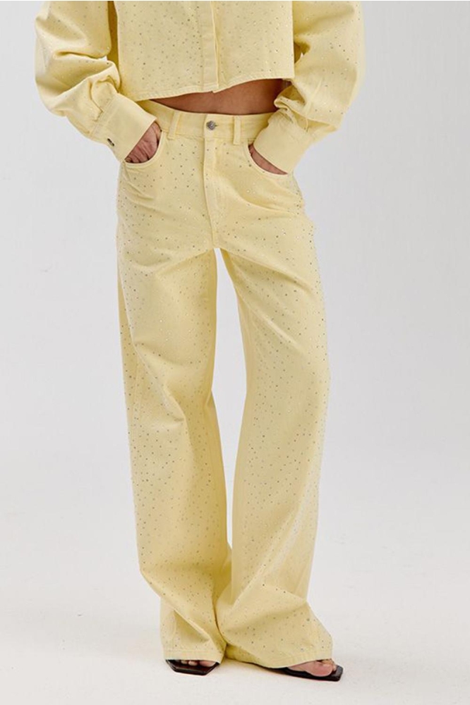 Harper & Yve gele dames jeans | Model vooraanzicht