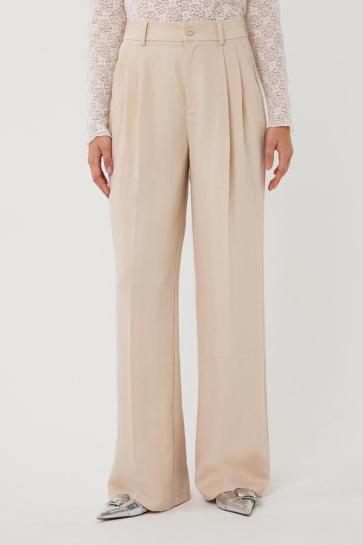 EsQualo Broek TROUSERS FINE CRINKLE SP26 10040 168 light sand
