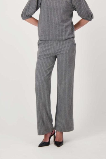 Zusss KRIJTSTREEP BROEK MET BANDPLOOI DETAIL 0303 088 ANTRACOET GRIJS