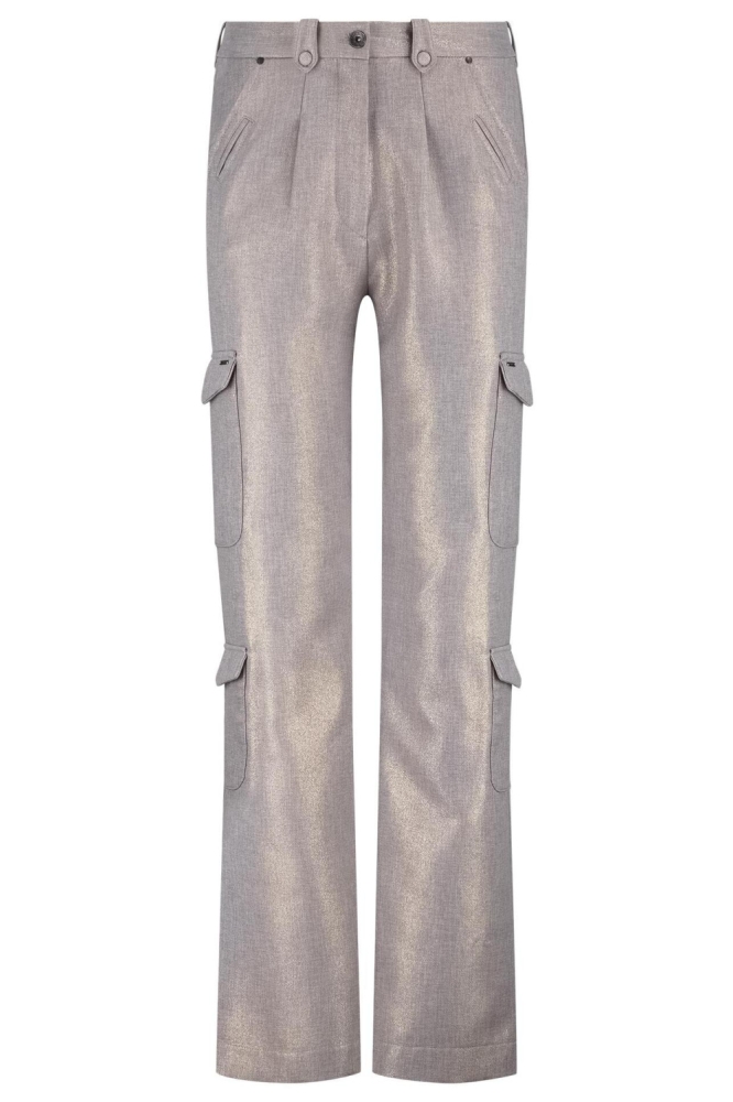 Zip73 grijze dames broek | Vooraanzicht