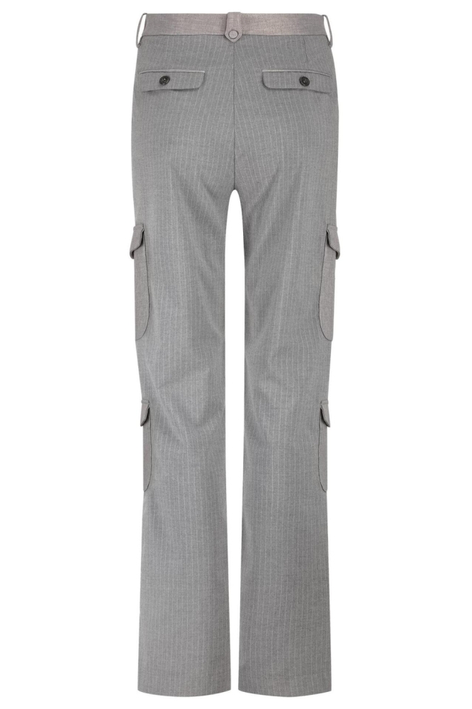 Zip73 grijze dames broek | Achteraanzicht