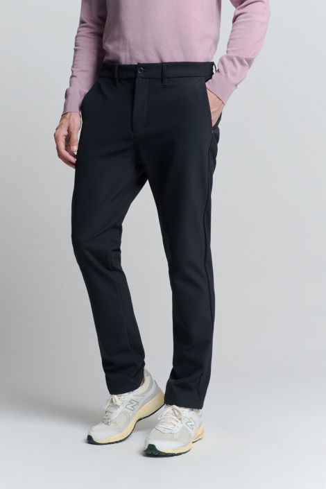 NO-EXCESS blauwe heren broek | Model vooraanzicht