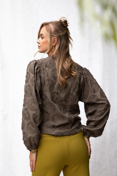 I-coni-K groene dames broek | Close up