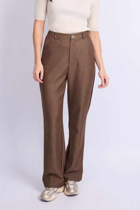 C&S The Label groene dames broek | Model vooraanzicht