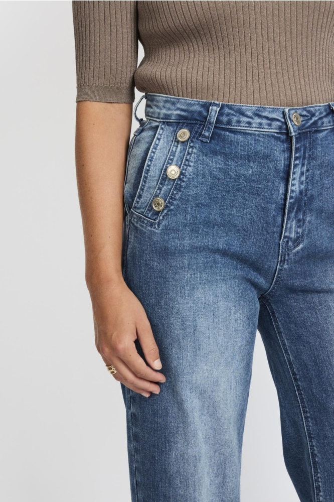 C&S The Label blauwe dames jeans | Close up