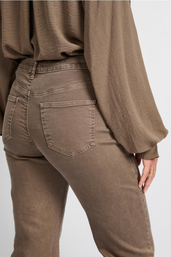 C&S The Label bronzen dames jeans | Close up