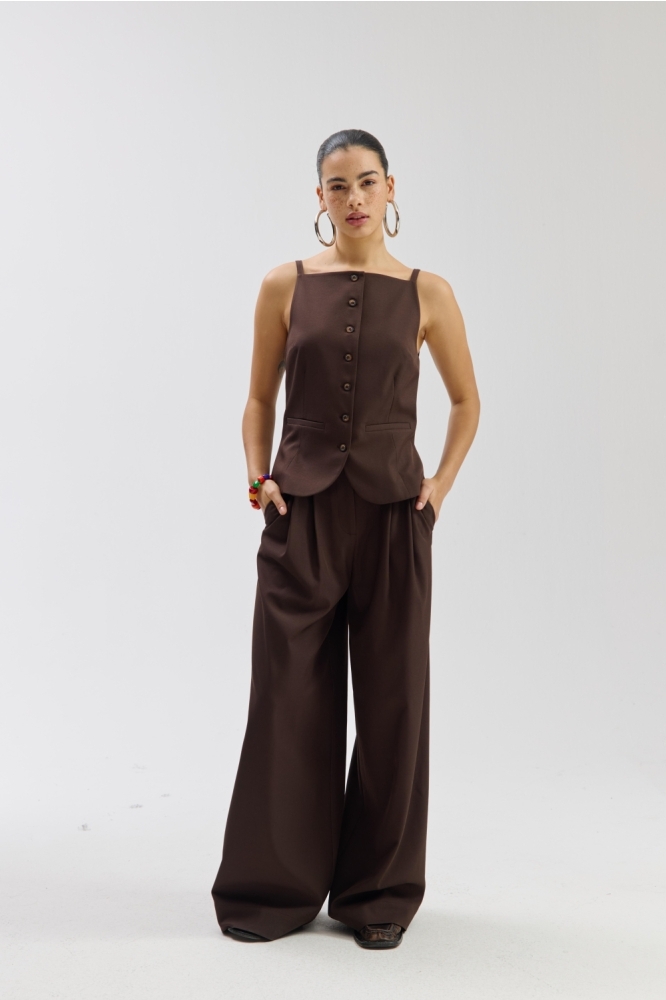 Harper & Yve bruine dames broek | Model