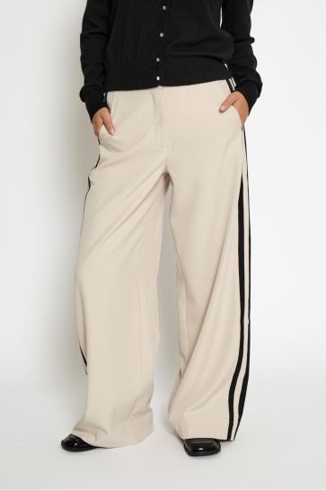 Minus Broek JUDINE HIGH WAIST PANT MI6739 9015 SAND GRAY