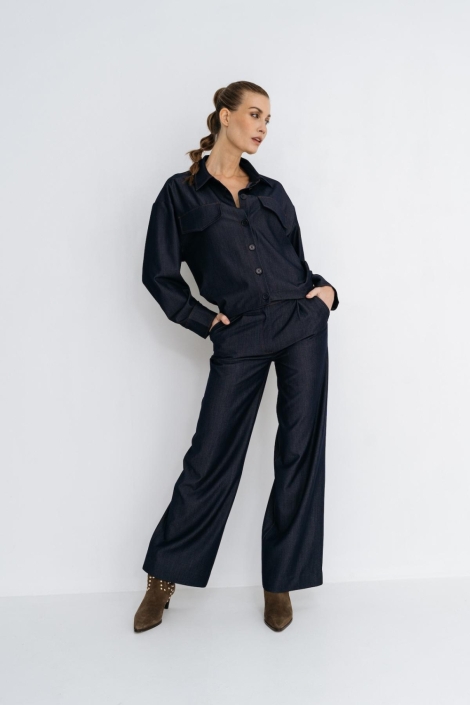 Zizo blauwe dames broek | Model