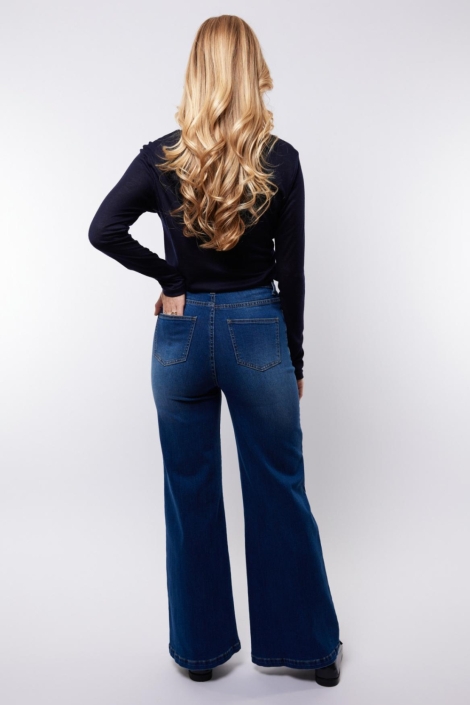 C&S The Label blauwe dames jeans | Model achteraanzicht