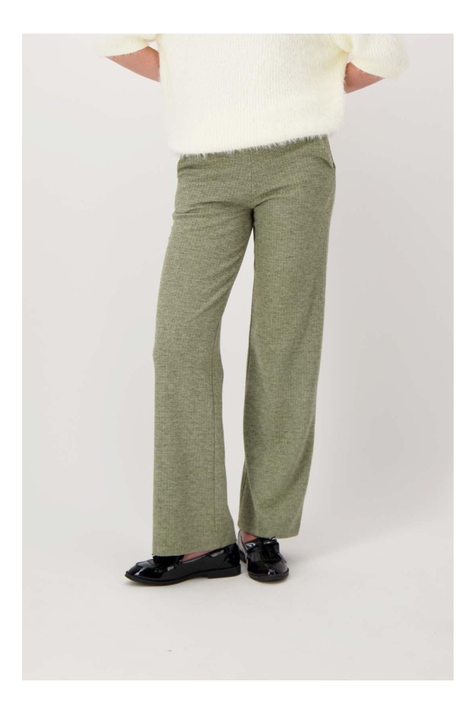Zusss groene dames broek | Model vooraanzicht