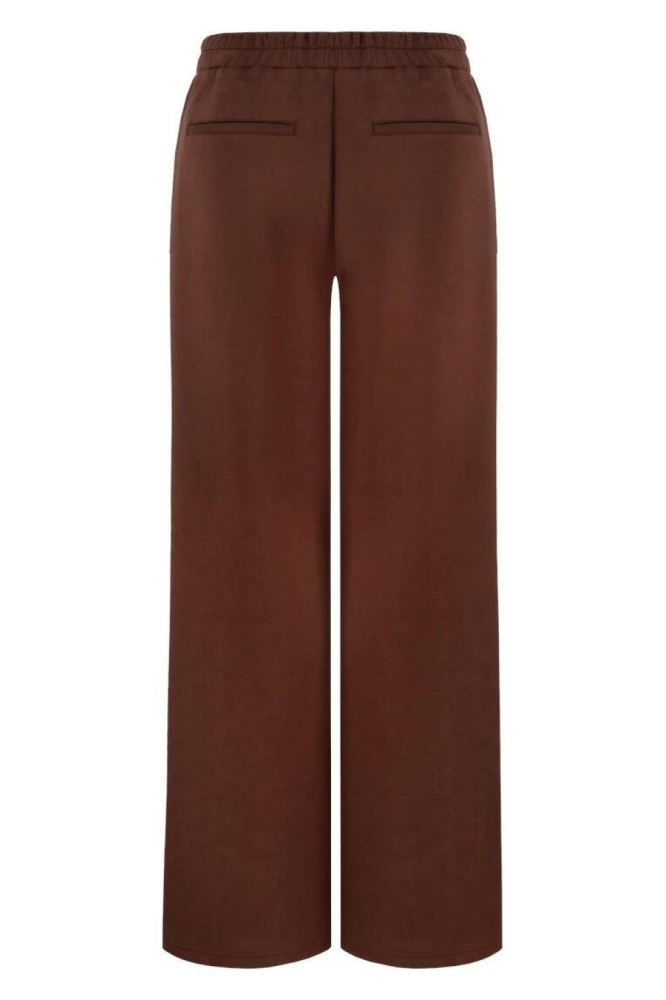 Fluresk bruine dames broek | Achteraanzicht