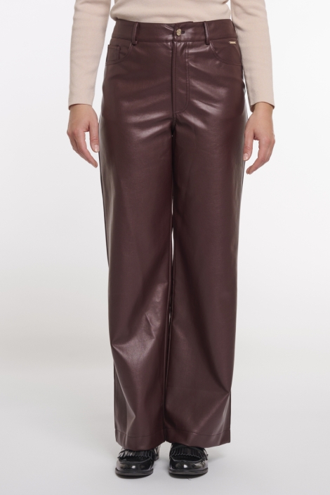 Rino & Pelle bordeaux dames broek | Model vooraanzicht